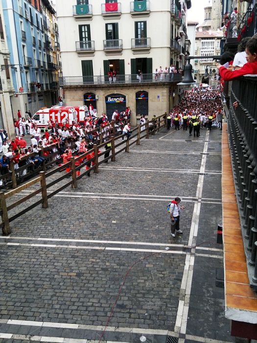 Before the bullrun on Mercaderes, Pamplona
